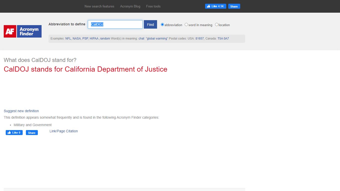 CalDOJ - California Department of Justice | AcronymFinder